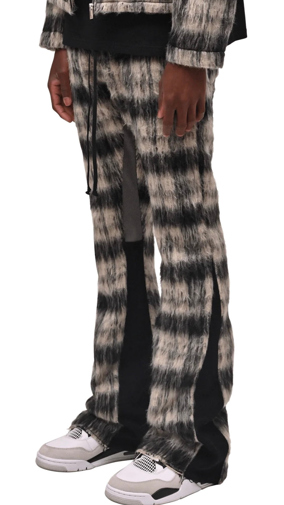 MOHAIR FLARE SWEATPANTS - BLACK