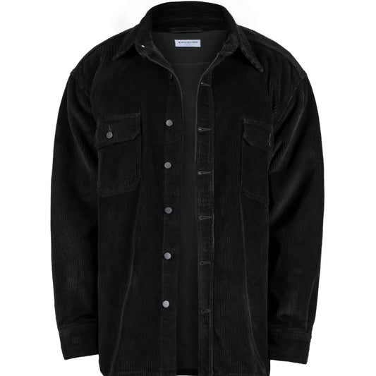 OVERSIZED CORD SHIRT - BLACK