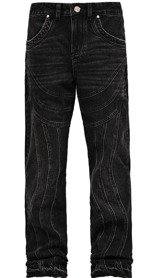 WAVE STITCH DENIM - BLACK