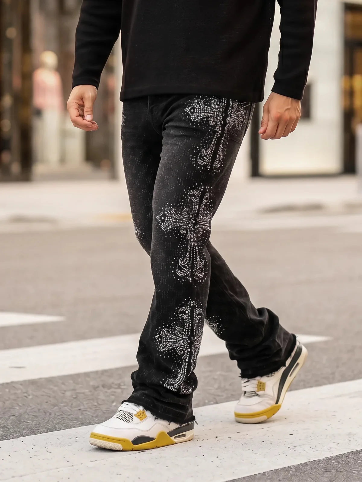 ICED CROSS FLARE DENIM