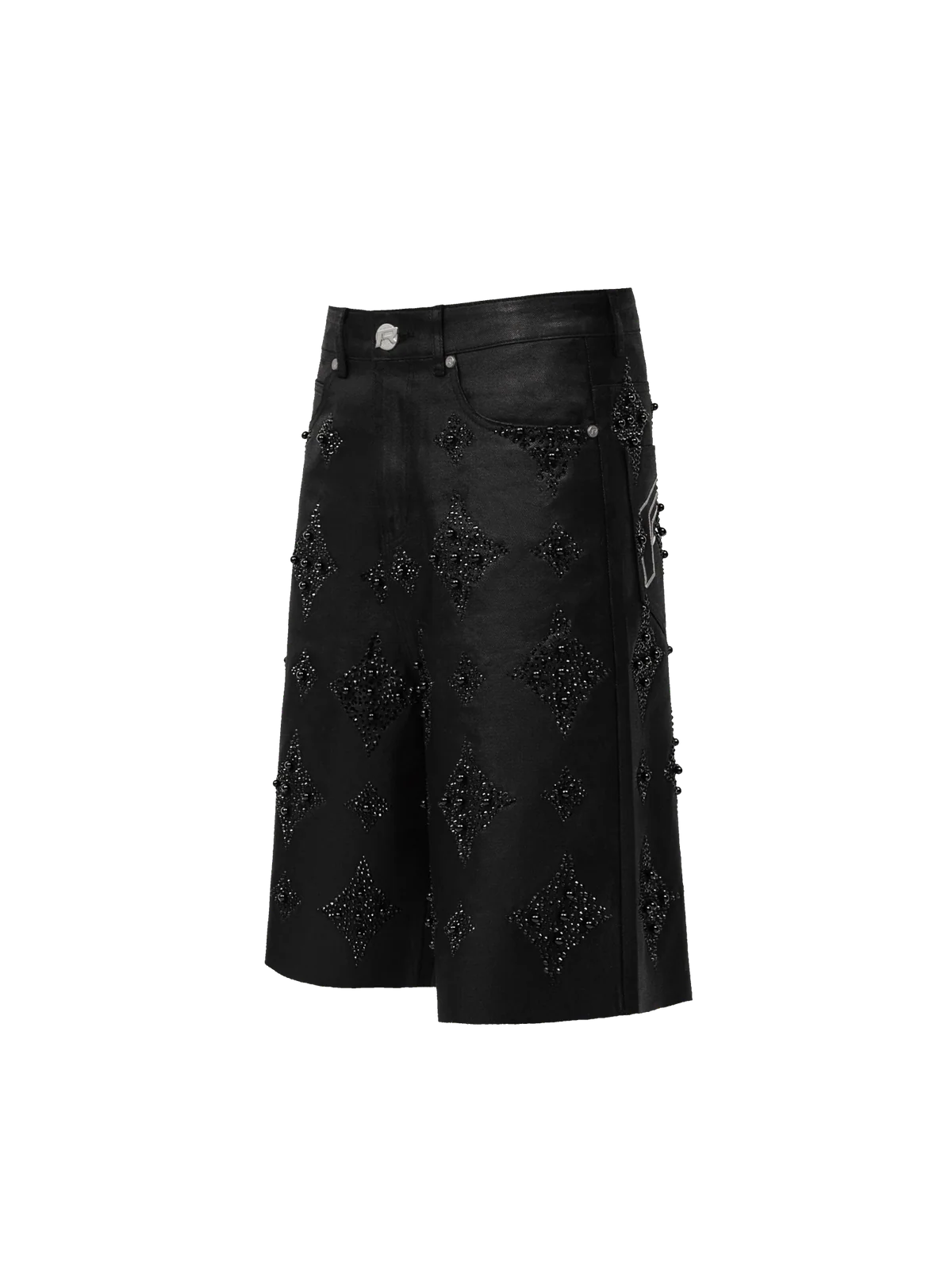 BLACK WAX EMBELLISH JORTS