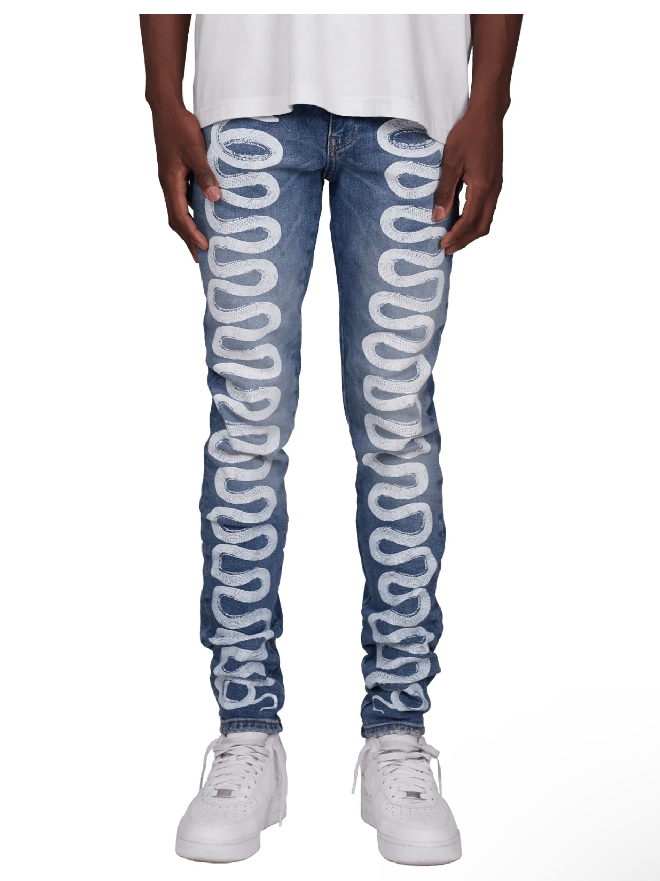 SNAKE DENIM - CREAM WASH