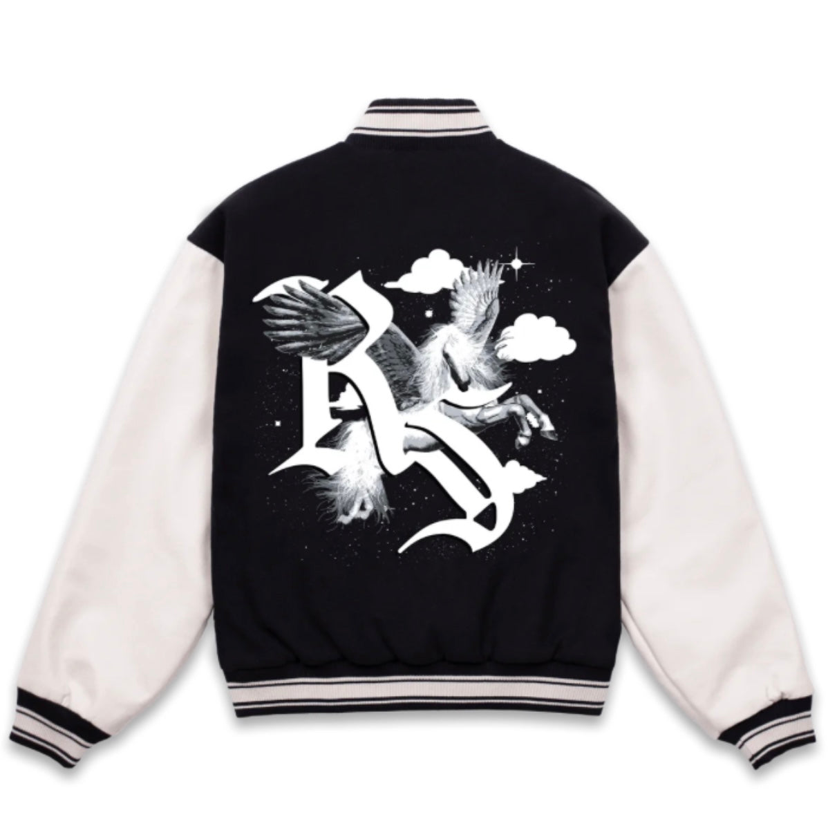 PEGASUS VARSITY JACKET - BLACK