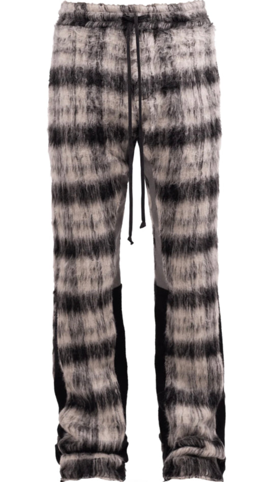 MOHAIR FLARE SWEATPANTS - BLACK