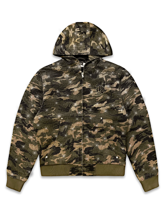 DIAMOND CAMO JACKET - KHAKI