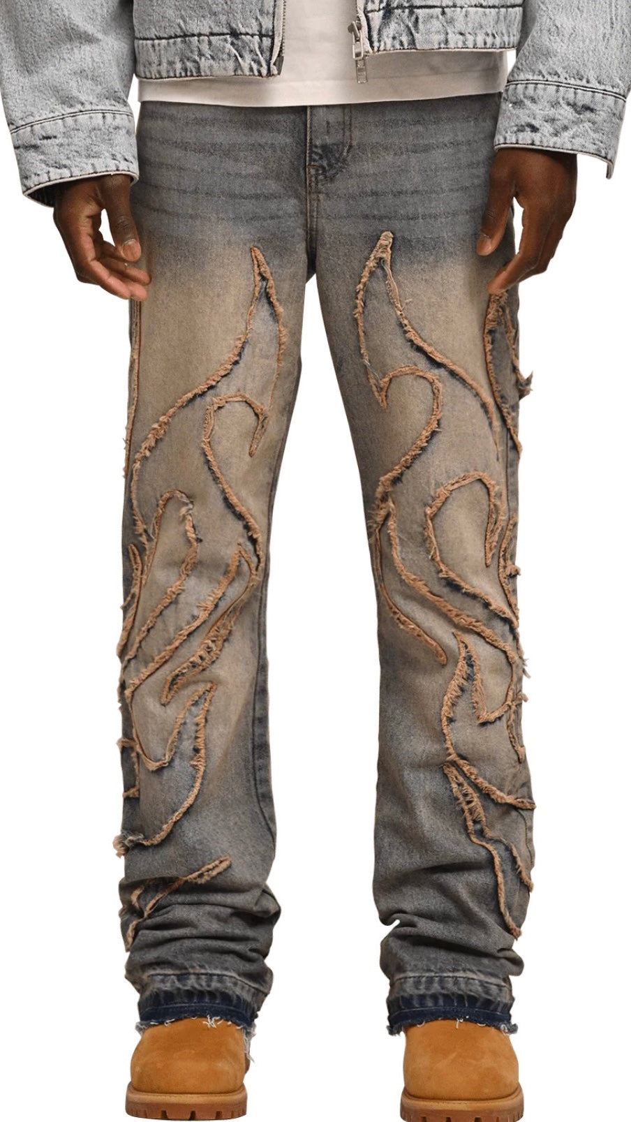 TRIBAL FLARE DENIM - CREAM WASH