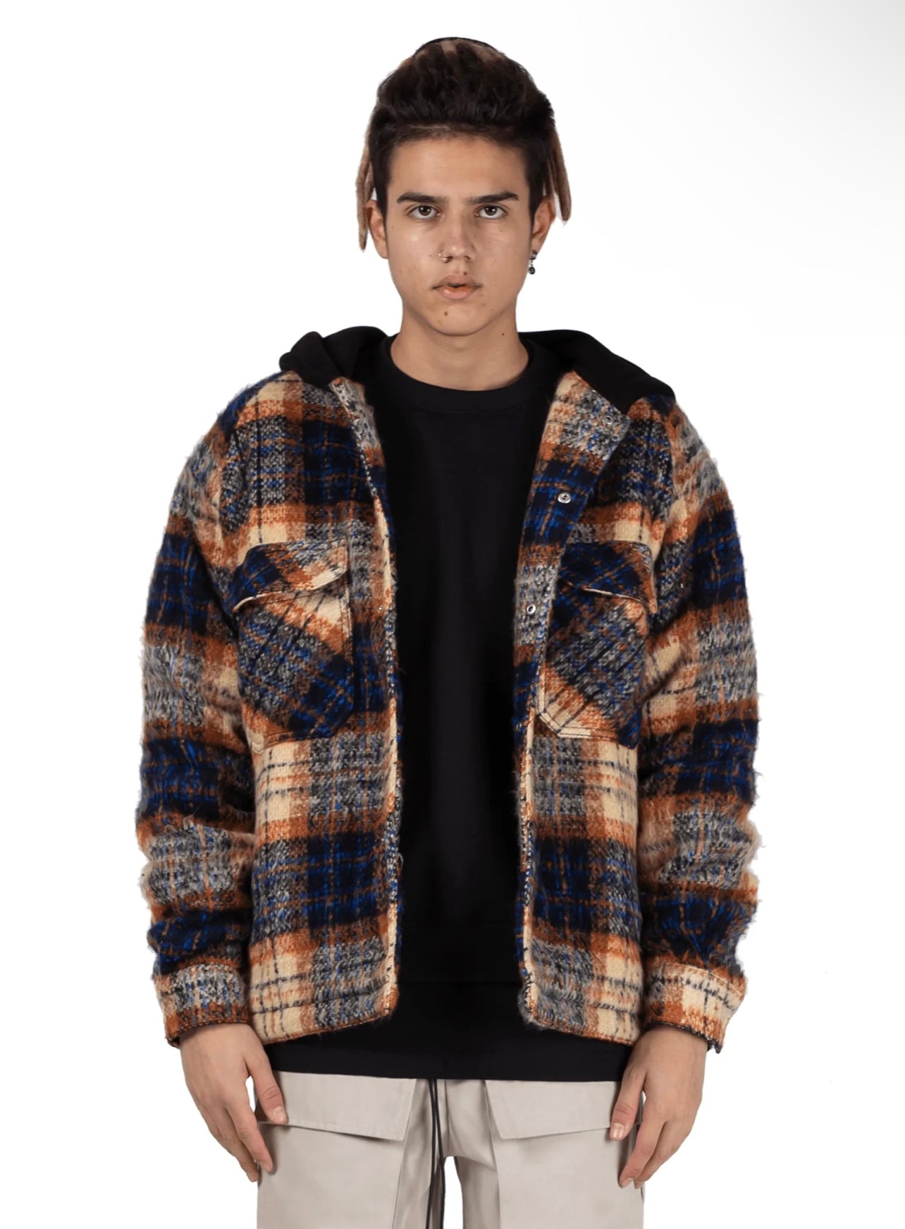 OVERSIZED TARTAN SHIRT - COPPER