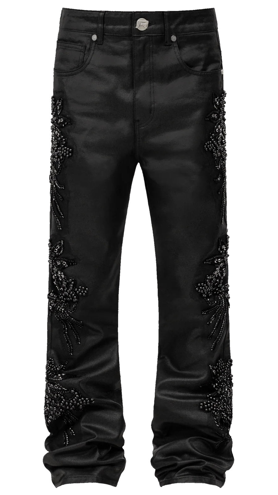 FLORAL EMBELLISH DENIM