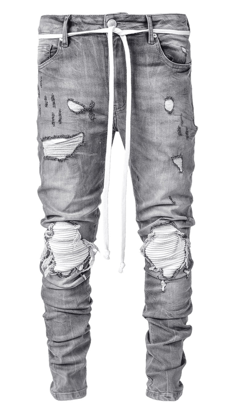 BIKER PATCH DENIM - STONE