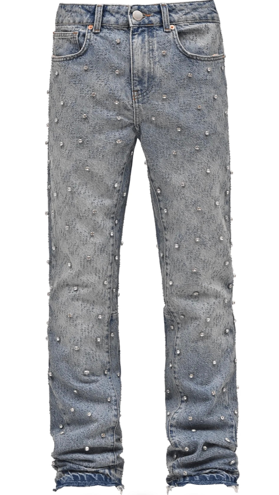 RHINESTONE FLARE DENIM - LIGHT STONE