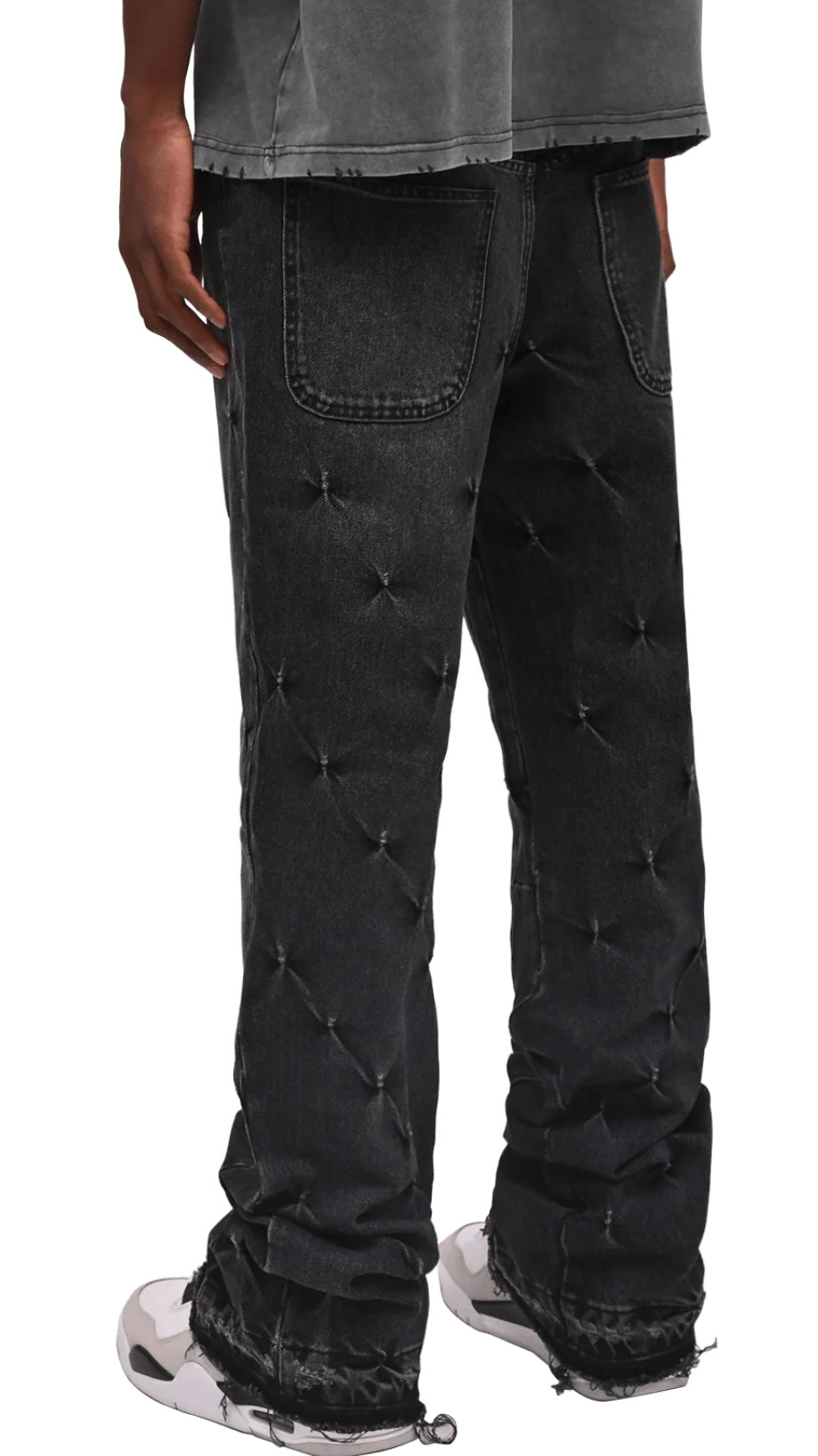 PINCHED FLARE DENIM - BLACK