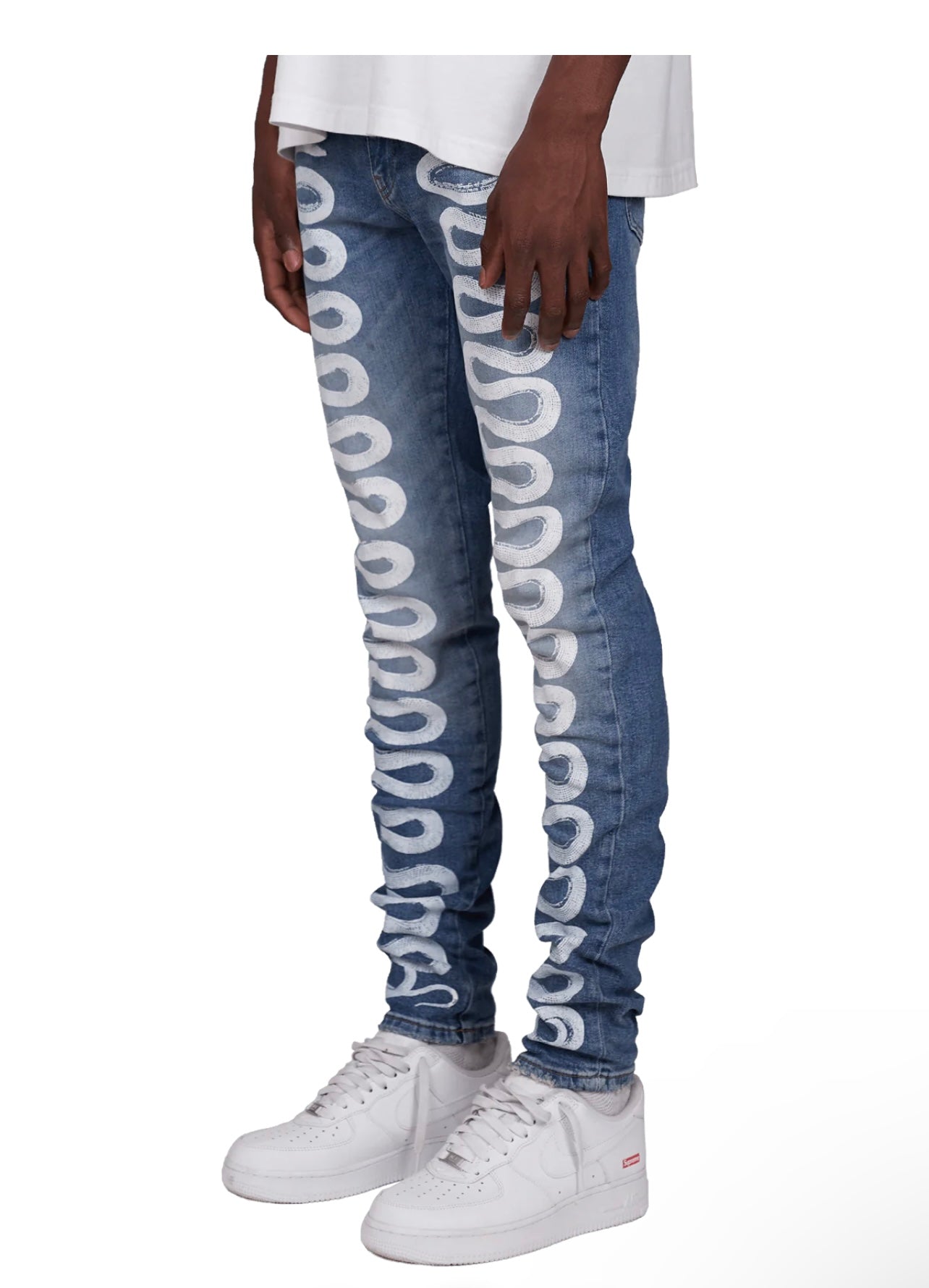 SNAKE DENIM - CREAM WASH