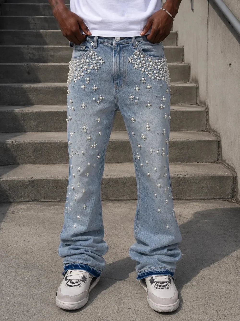 GRADIENT PEARL DENIM - LIGHT STONE