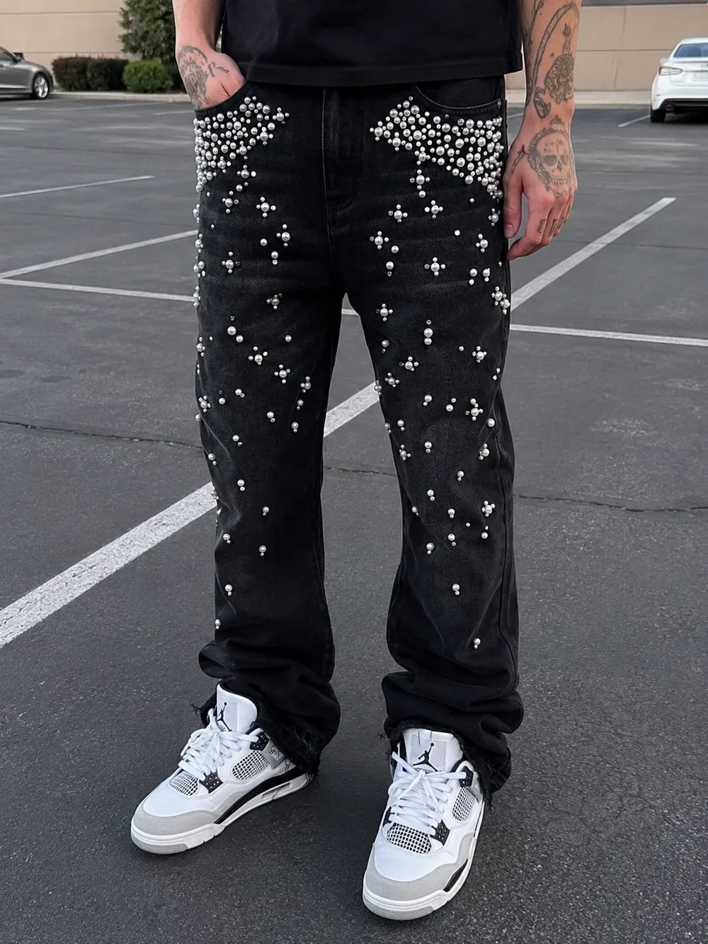 GRADIENT PEARL DENIM - BLACK