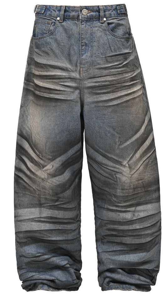 GRUNGE BAGGY DENIM - BLUE WASH