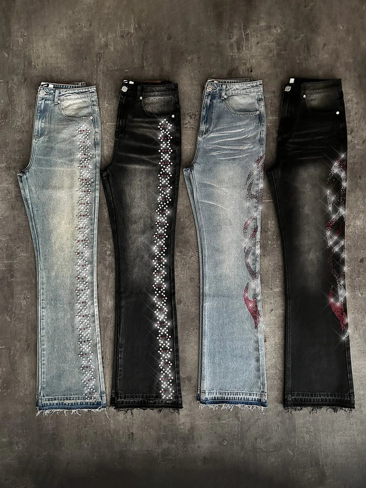 VIPER FLAMES DENIM - LIGHT STONE