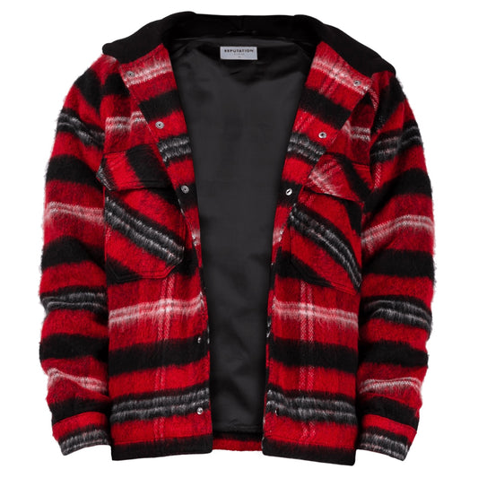 OVERSIZED TARTAN SHIRT - RED