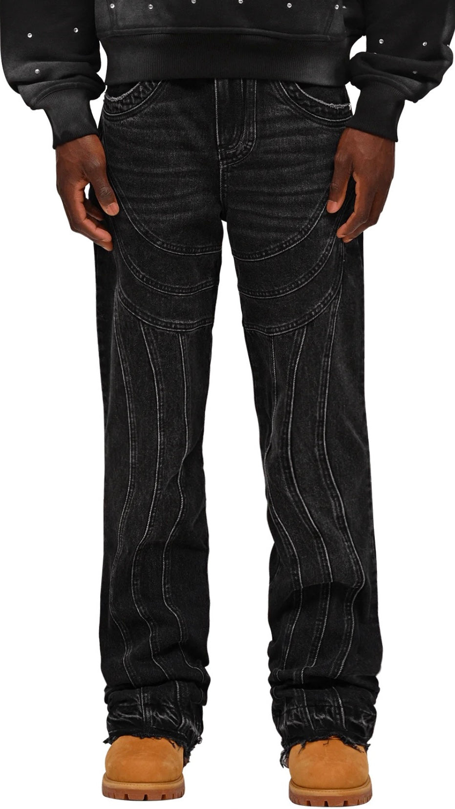 WAVE STITCH DENIM - BLACK