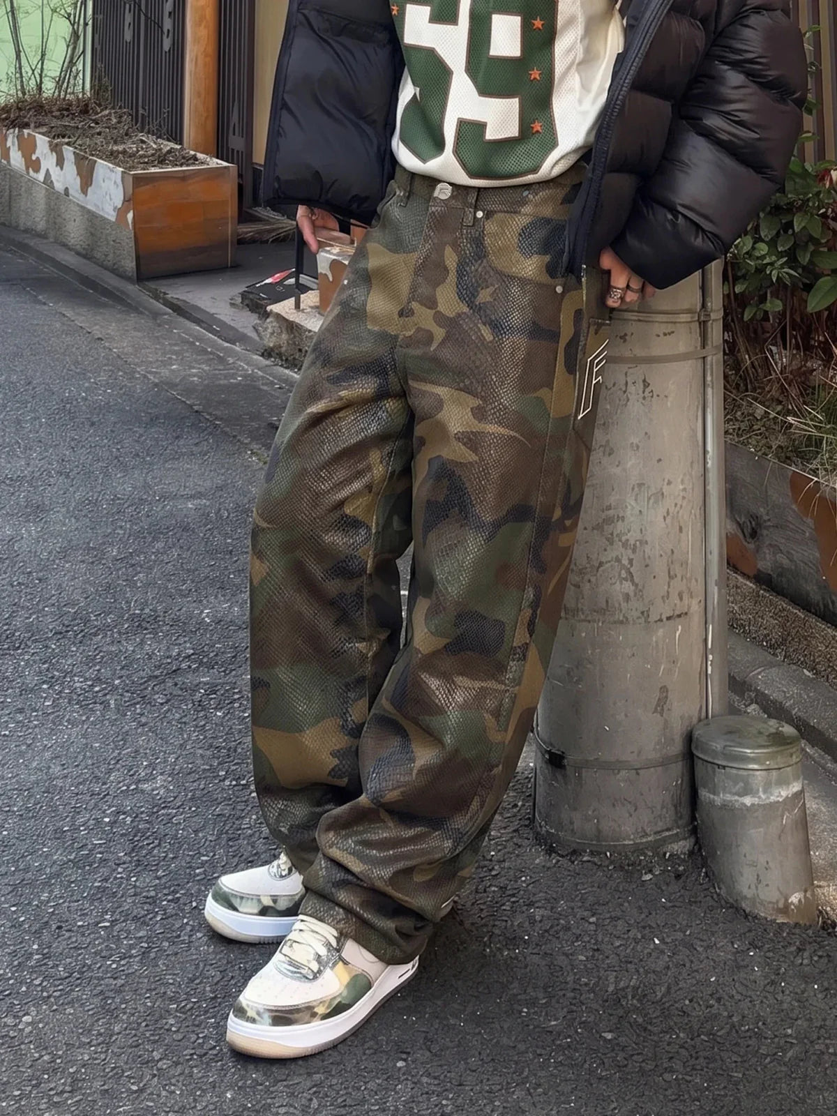 PYTHON CAMO BAGGY DENIM