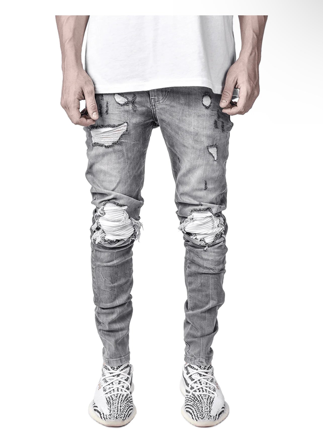 BIKER PATCH DENIM - STONE