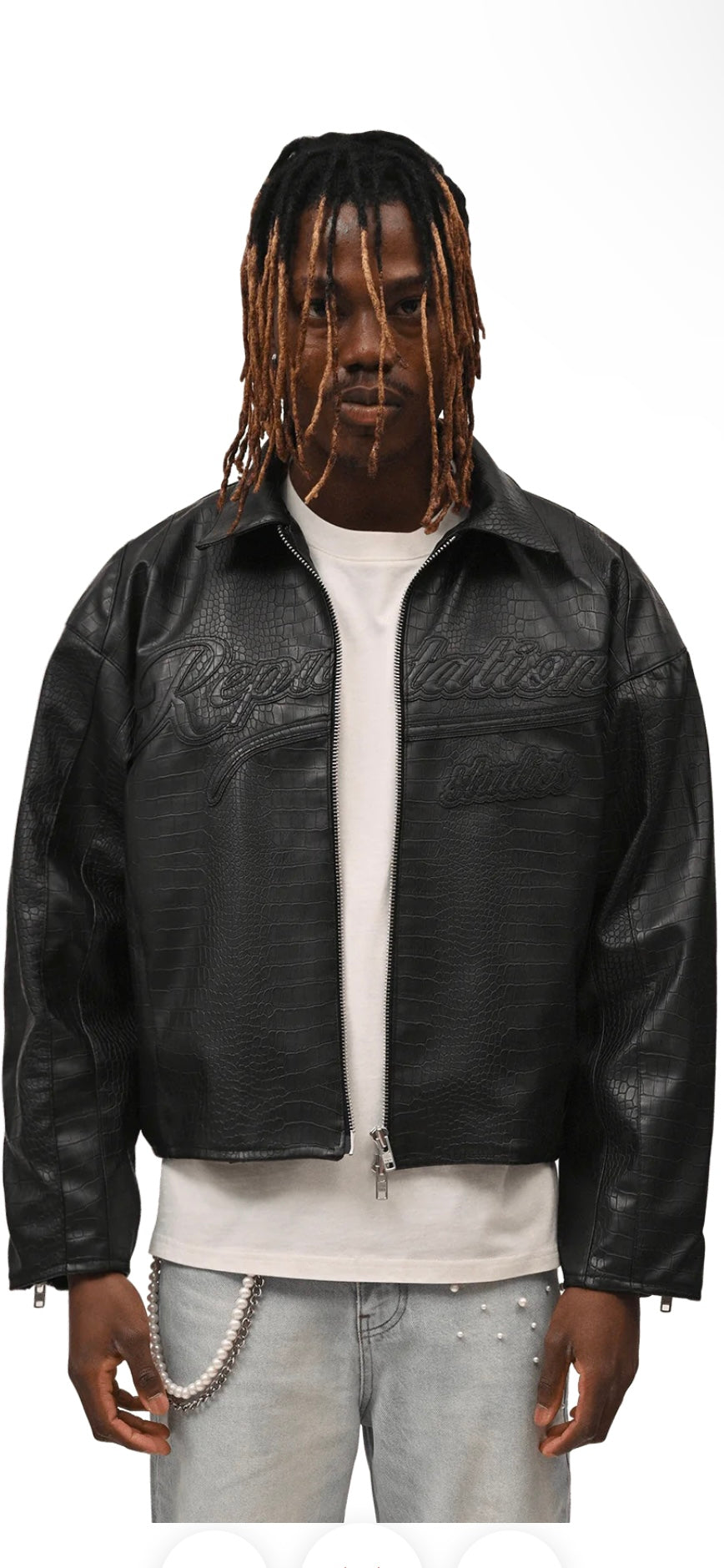 VINTAGE LEATHER JACKET - CROC