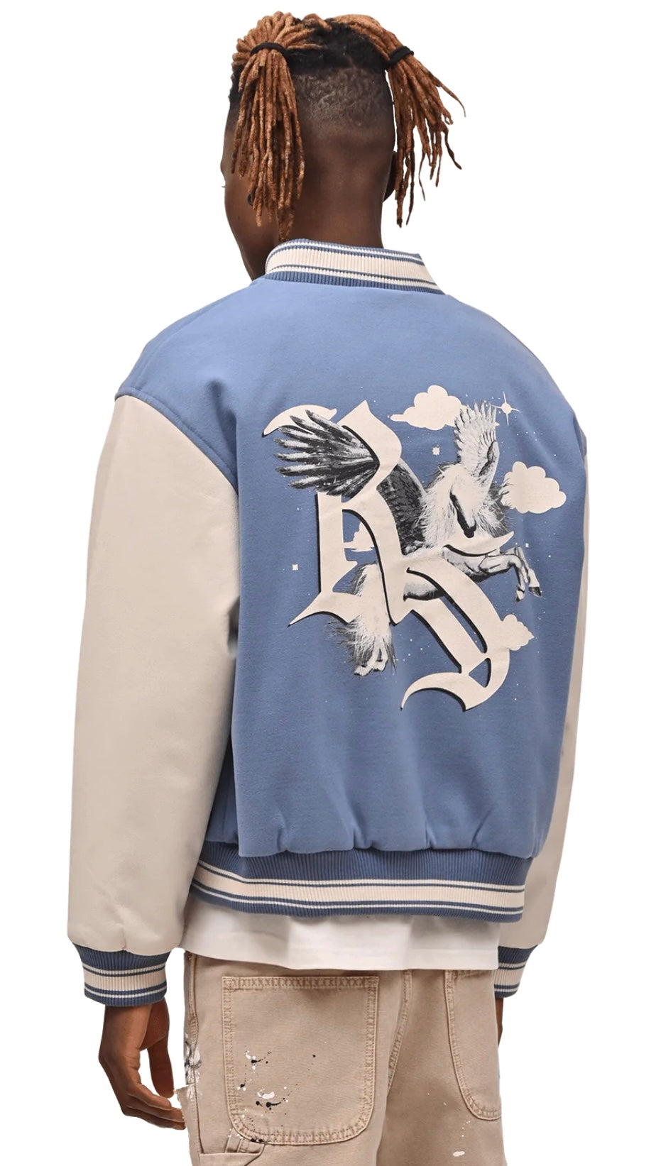 PEGASUS VARSITY JACKET - BABY BLUE