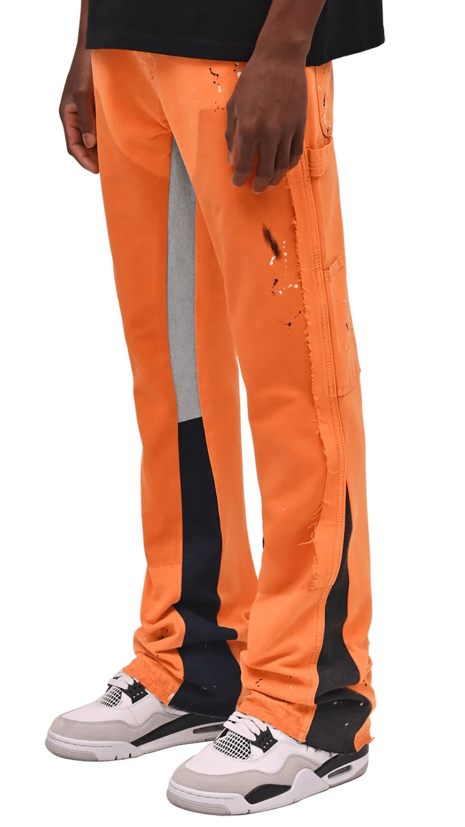 FLARE CANVAS PANTS - TANGERINE