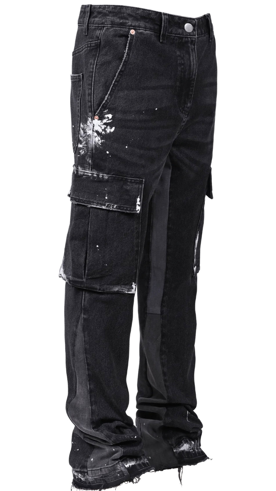 CARGO FLARE DENIM - BLACK