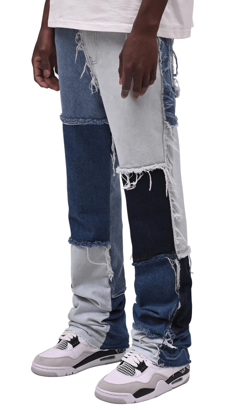 PATCHWORK FLARE DENIM - LIGHT STONE