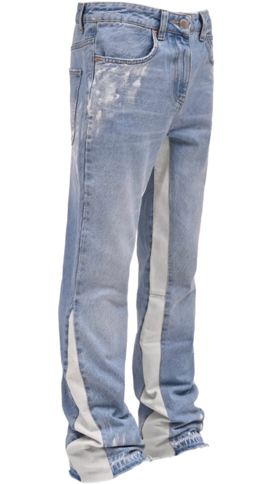 FLARE TRACK DENIM - LIGHT STONE