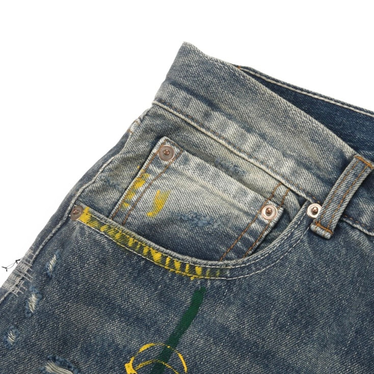 FLARE DENIM - DESTROYED INDIGO