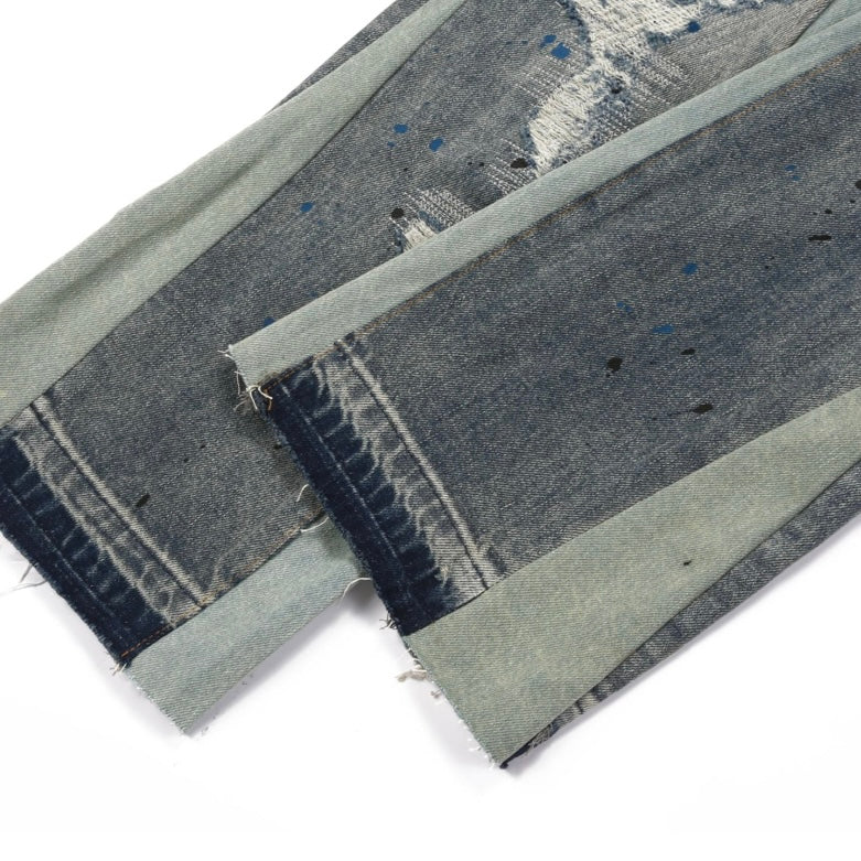 FLARE DENIM - DESTROYED INDIGO