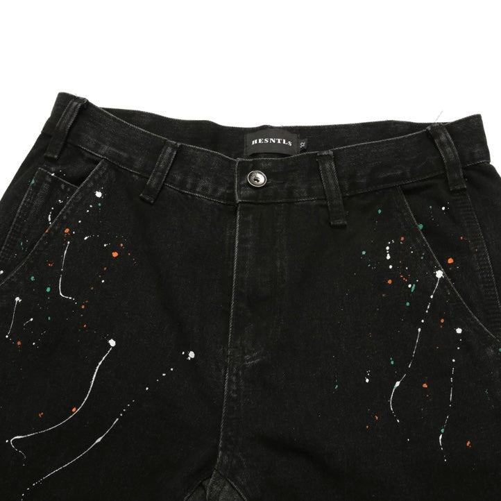 FLARE DENIM - PAINT SPLATTERED BLACK