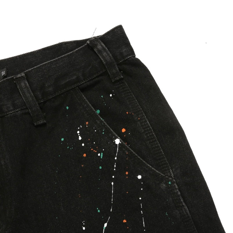 FLARE DENIM - PAINT SPLATTERED BLACK