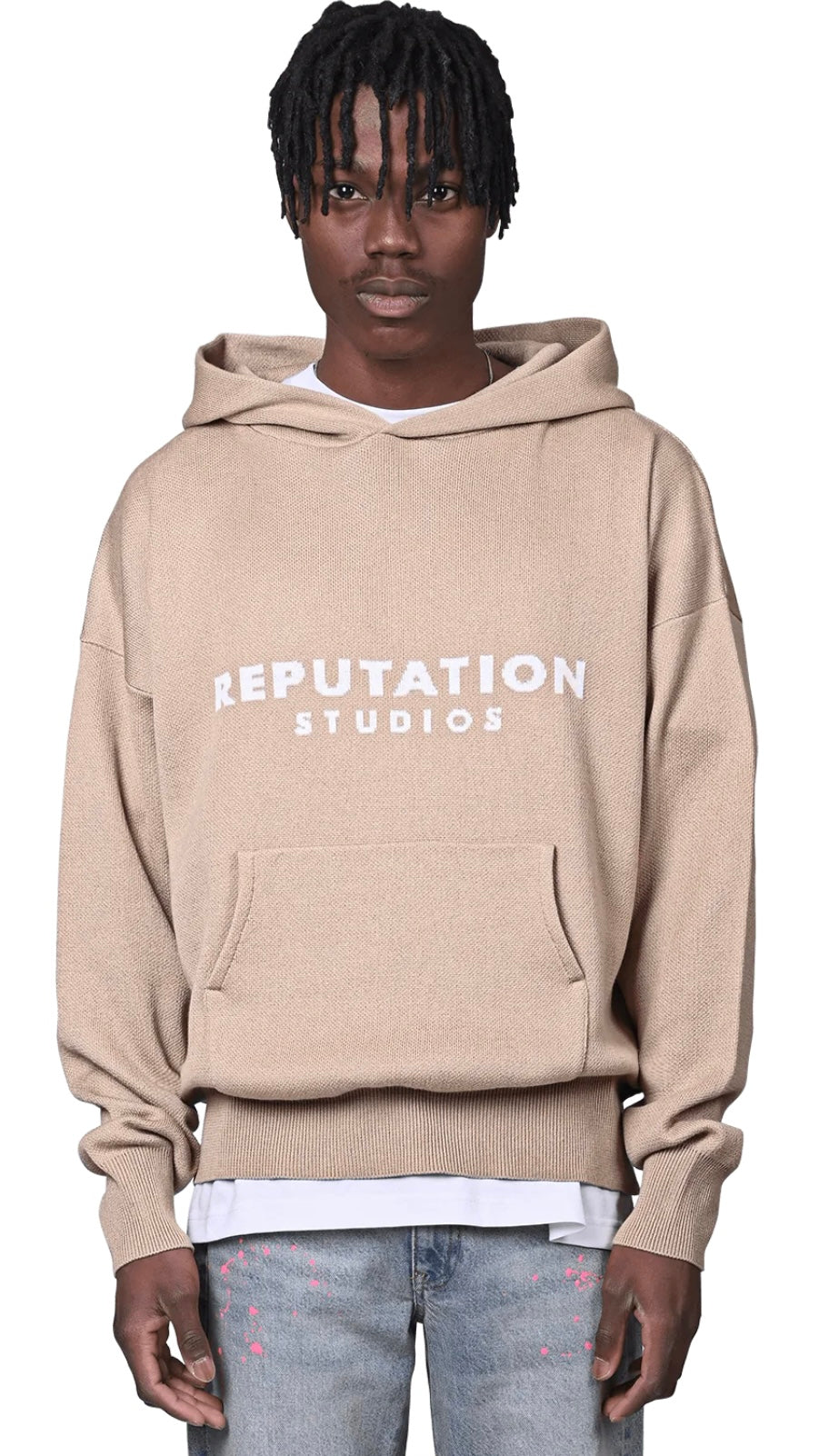 KNIT HOODIE - TAUPE