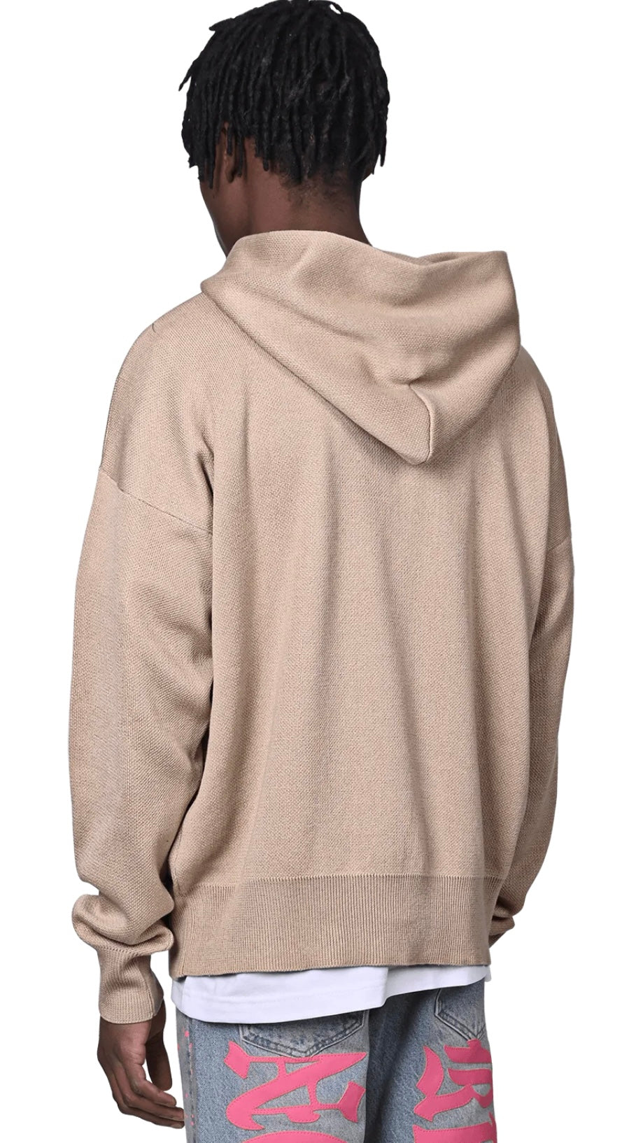 KNIT HOODIE - TAUPE