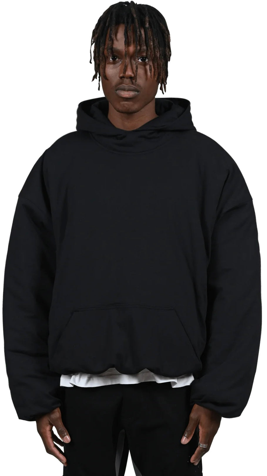 PUFFER HOODIE - BLACK