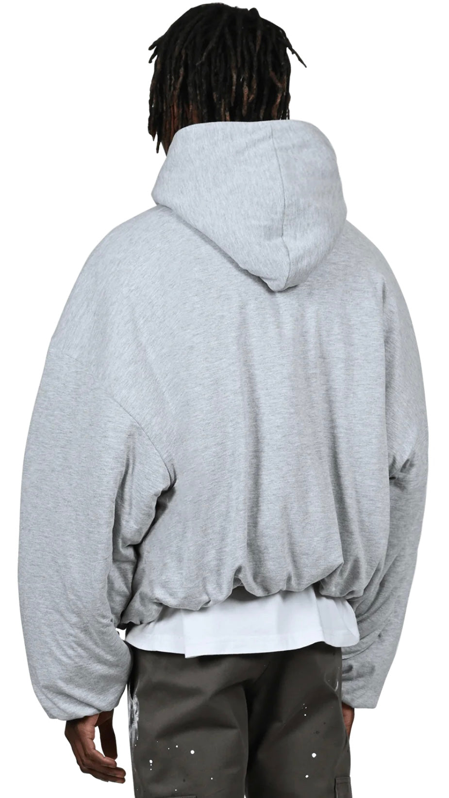 PUFFER HOODIE - HEATHER GREY