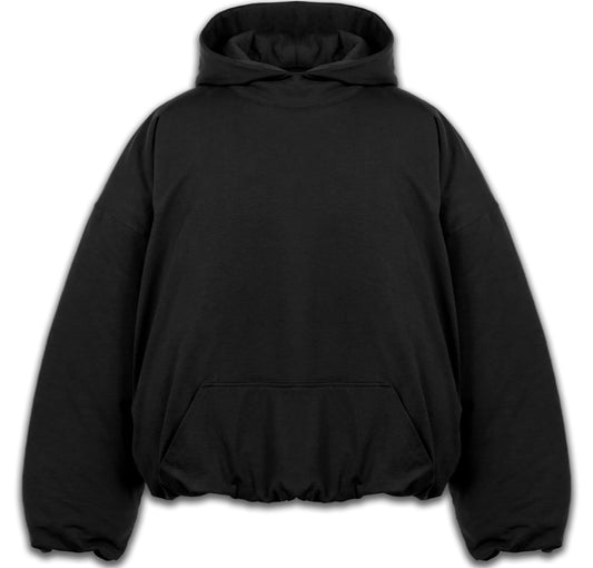 PUFFER HOODIE - BLACK