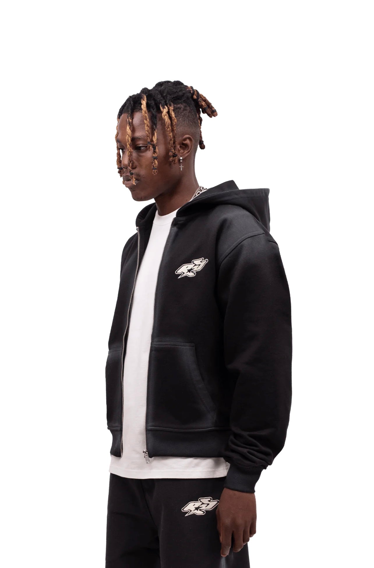 Y2K ZIPPER HOODIE - BLACK